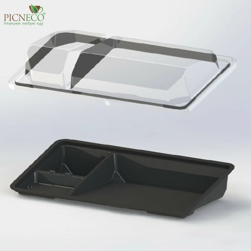 товар Контейнер 3-х секц [дно] для суши PS, 220*148*40 мм, серия КД-011 PLK31919